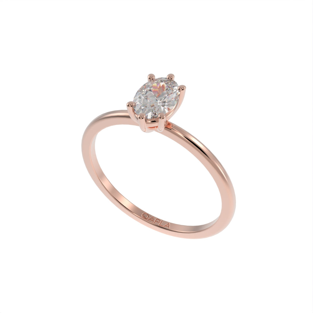 Classic oval solitaire ring