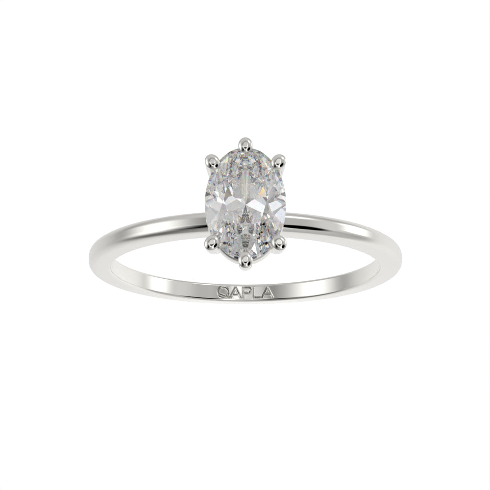 Classic oval solitaire ring