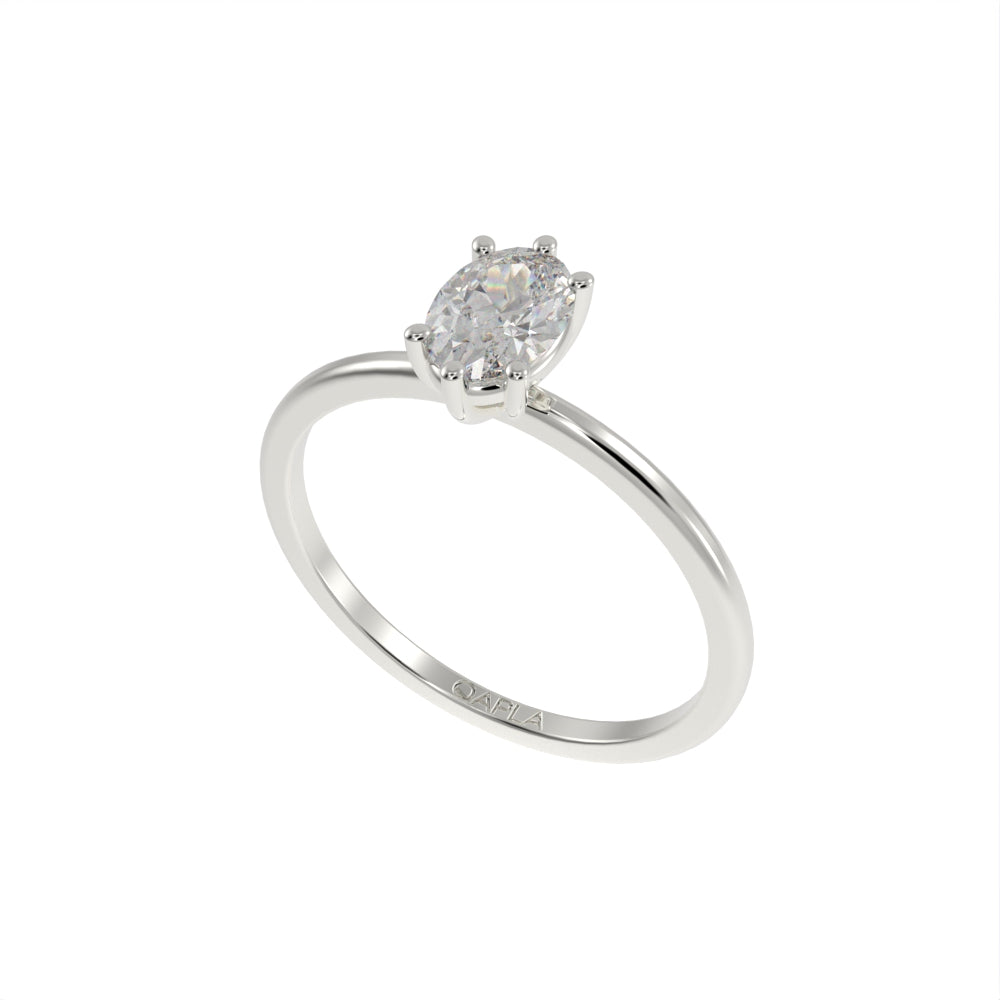 Classic oval solitaire ring
