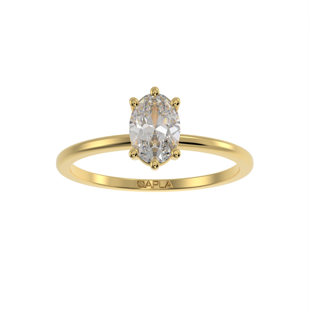 Classic oval solitaire ring