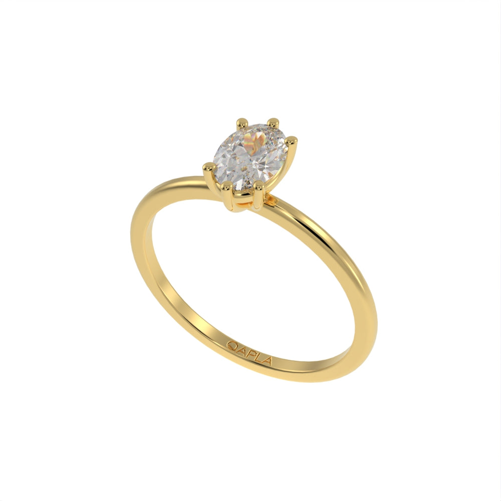 Classic oval solitaire ring