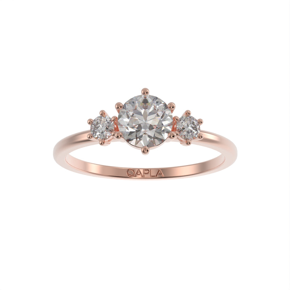 Simple three stone brilliant