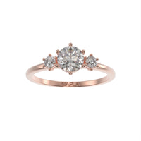 Simple three stone brilliant
