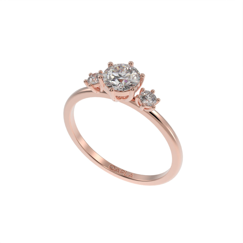 Simple three stone brilliant