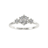 Simple three stone brilliant