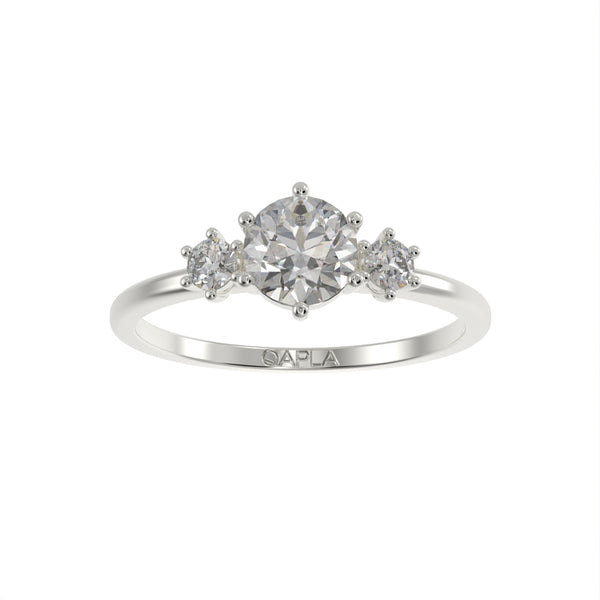 Simple three stone brilliant