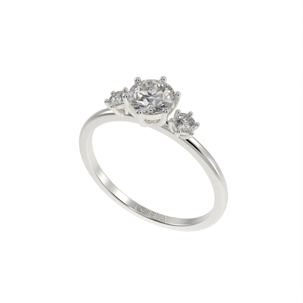 Simple three stone brilliant