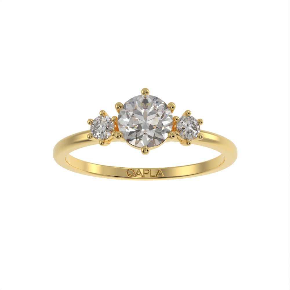 Simple three stone brilliant