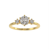 Simple three stone brilliant