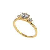 Simple three stone brilliant