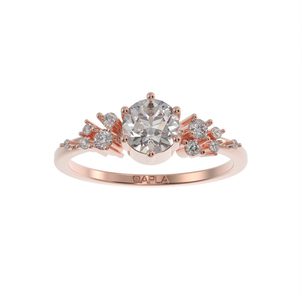 Delicate brilliant cluster unique ring
