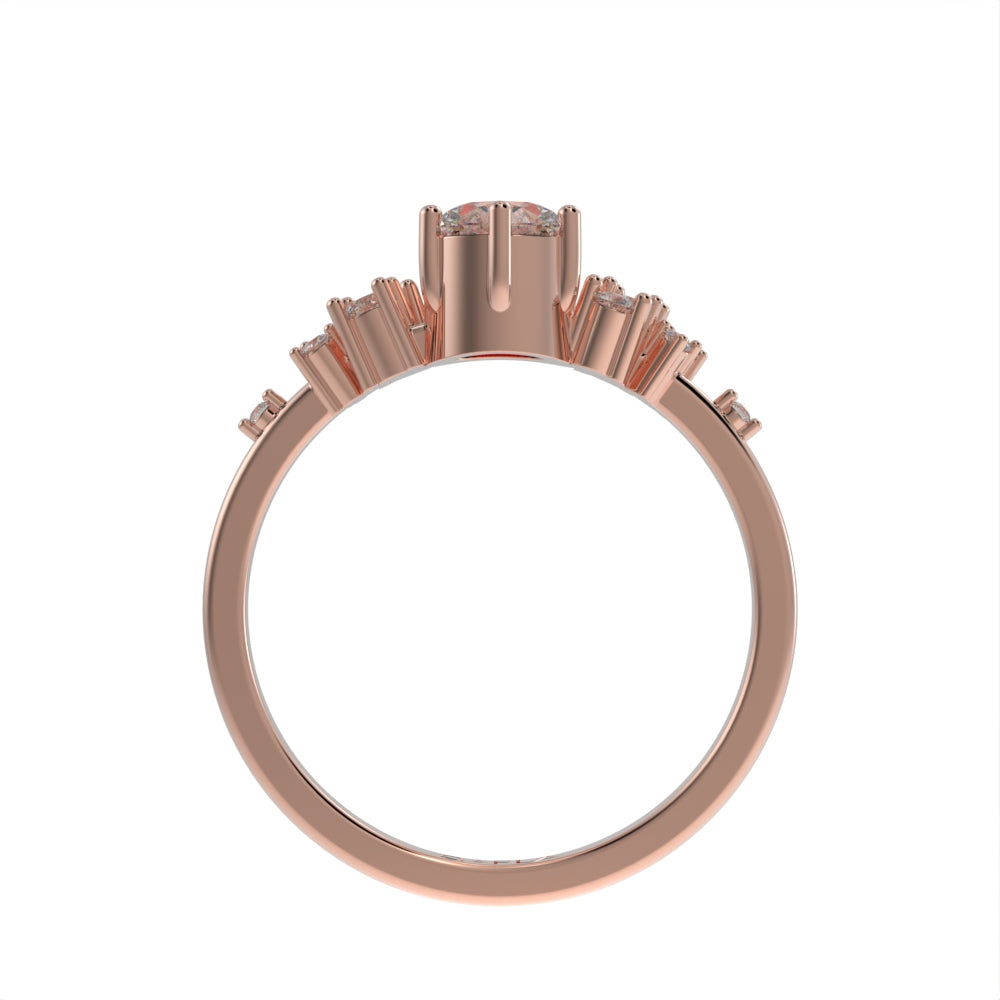 Delicate brilliant cluster unique ring