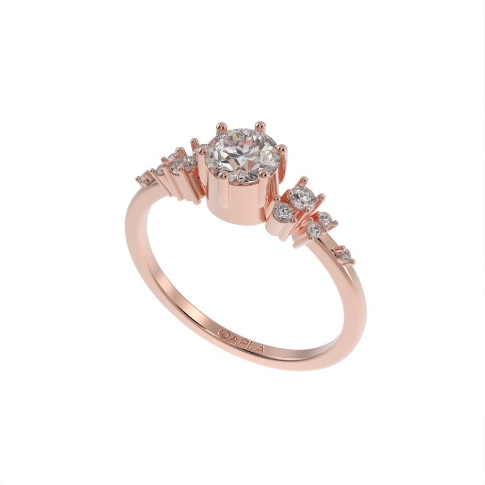 Delicate brilliant cluster unique ring