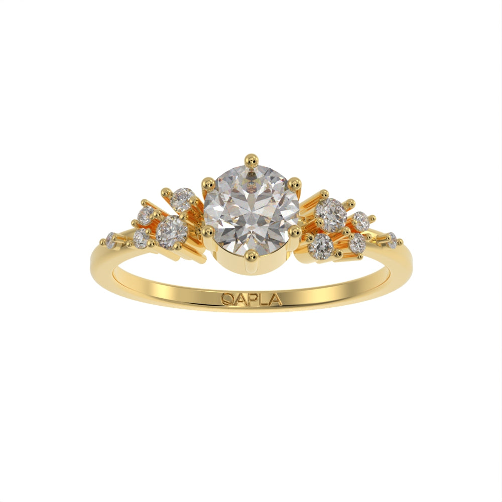 Delicate brilliant cluster unique ring