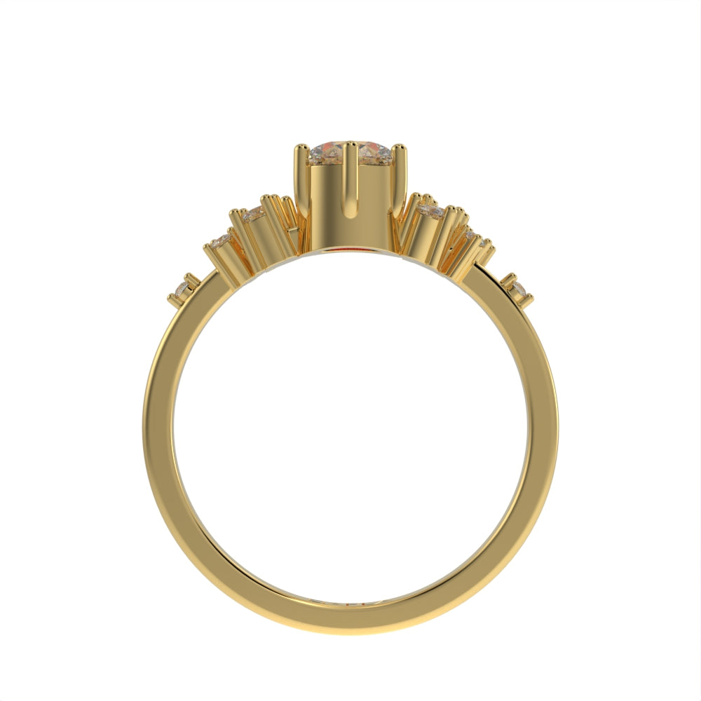 Delicate brilliant cluster unique ring