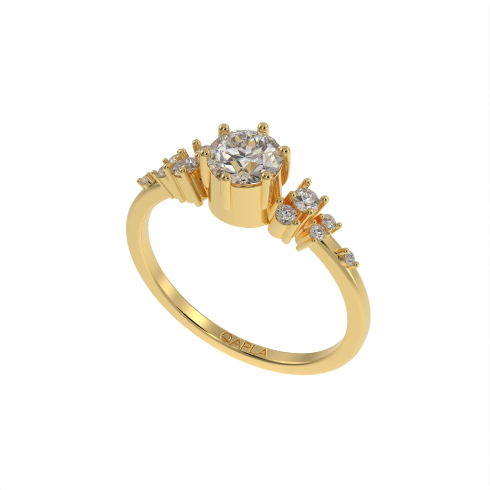 Delicate brilliant cluster unique ring