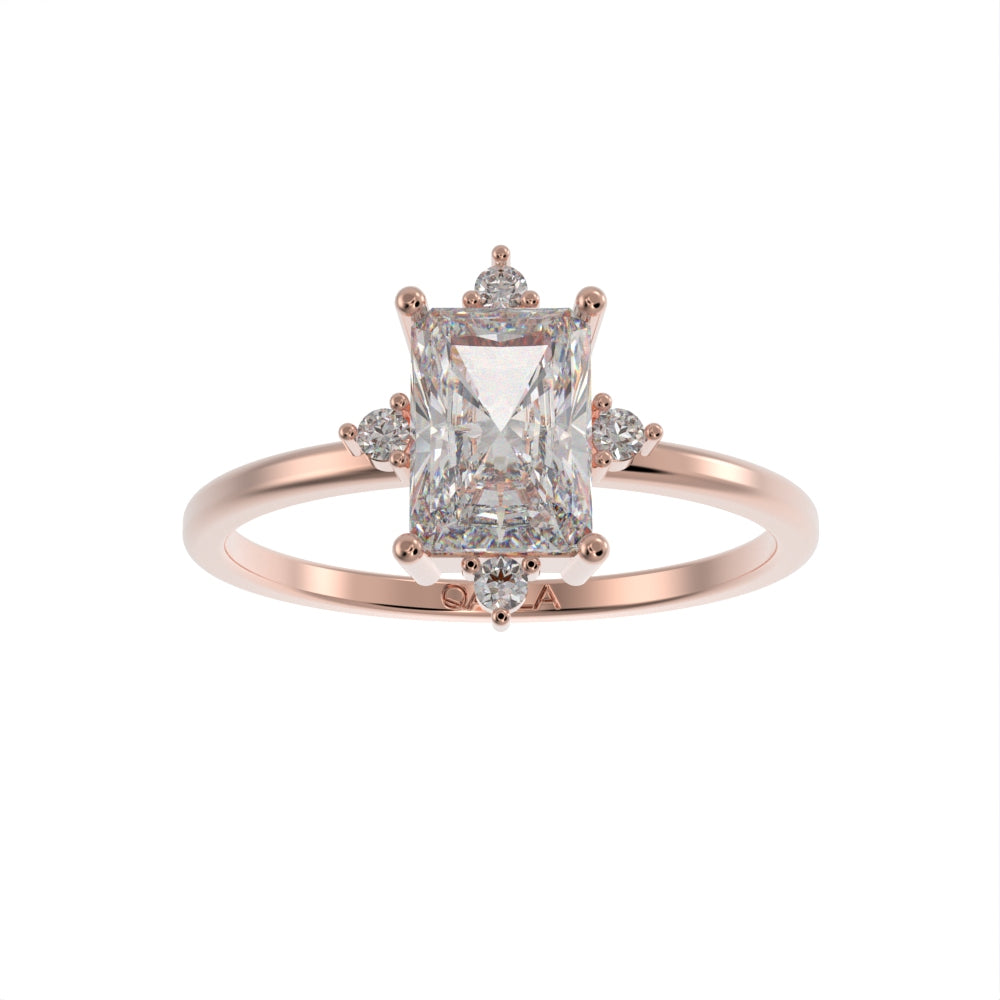 Accents on brilliant unique ring