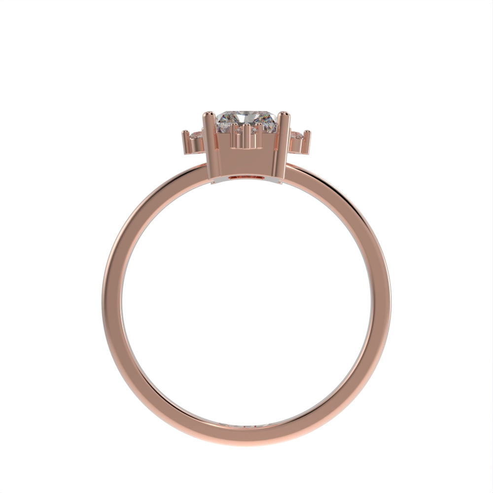 Accents on brilliant unique ring