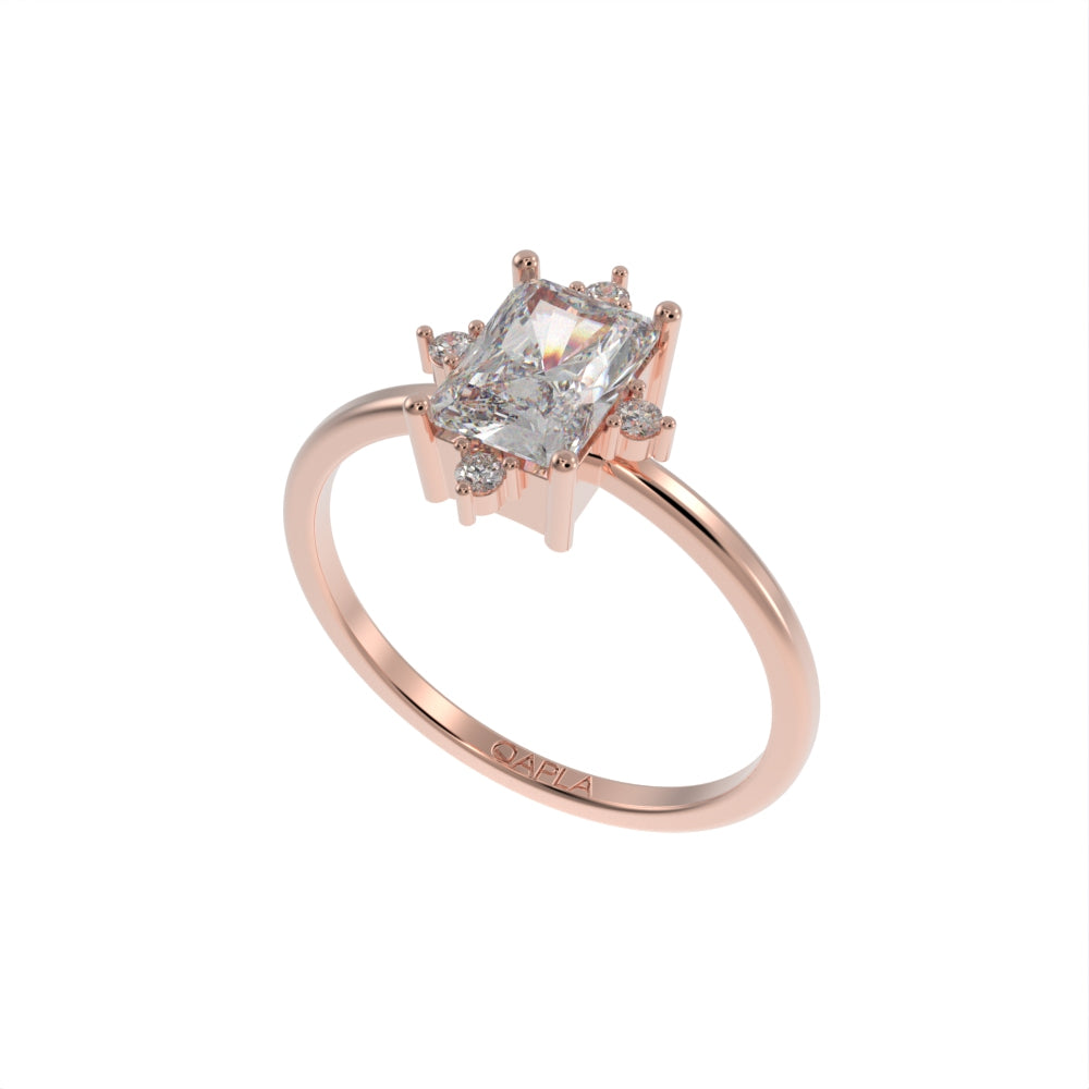 Accents on brilliant unique ring