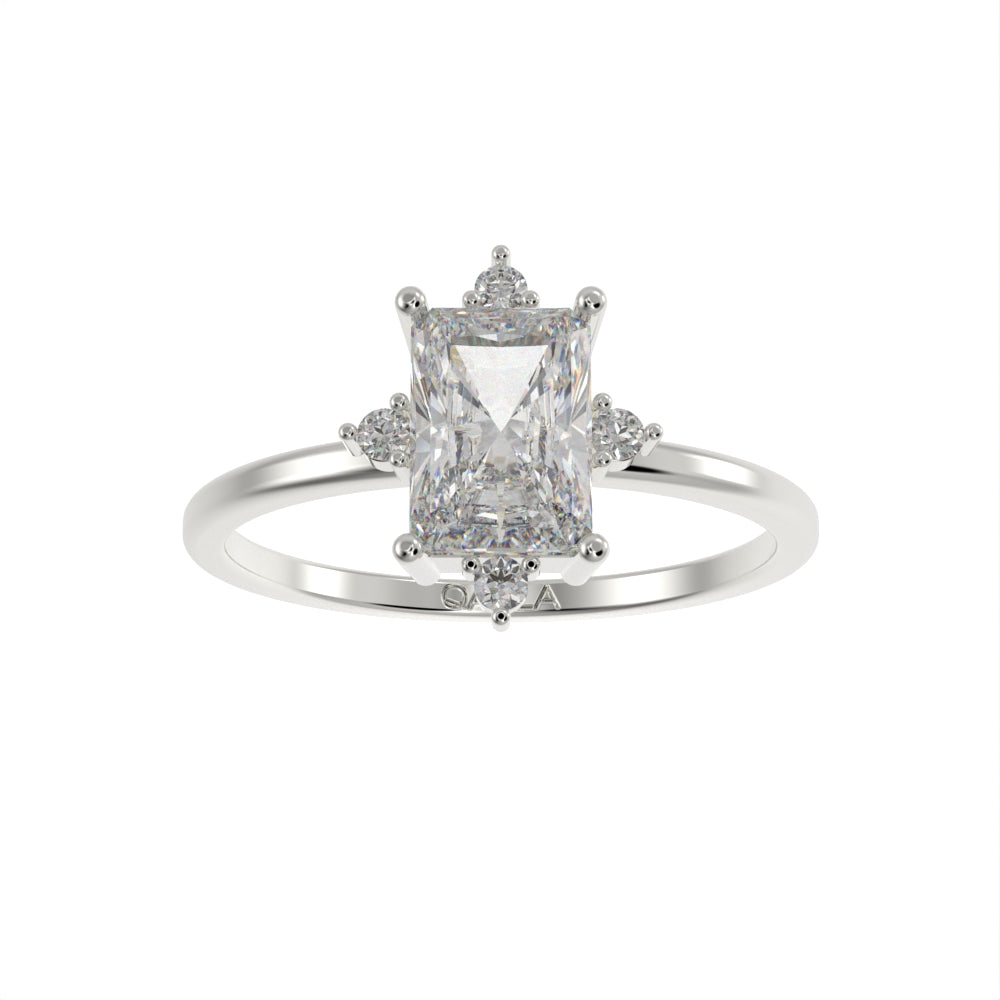 Accents on brilliant unique ring