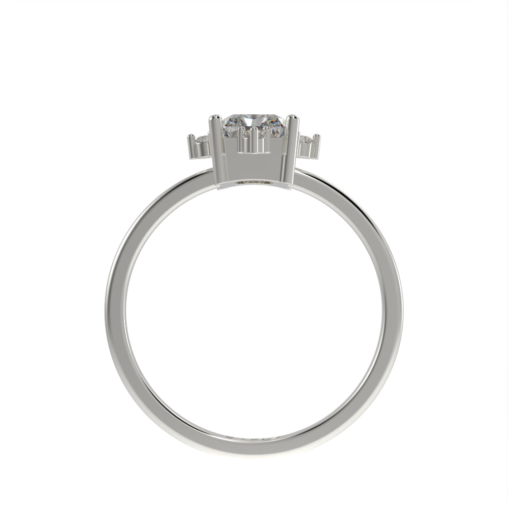 Accents on brilliant unique ring