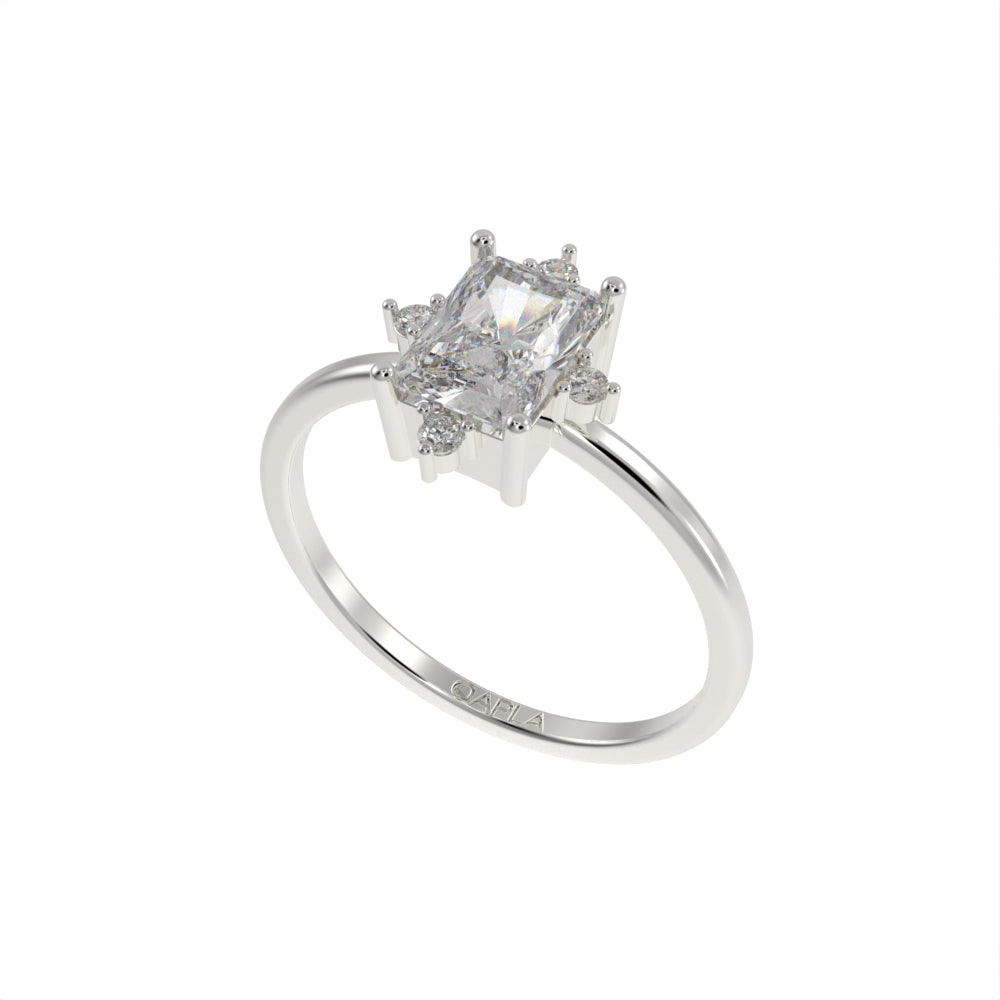 Accents on brilliant unique ring
