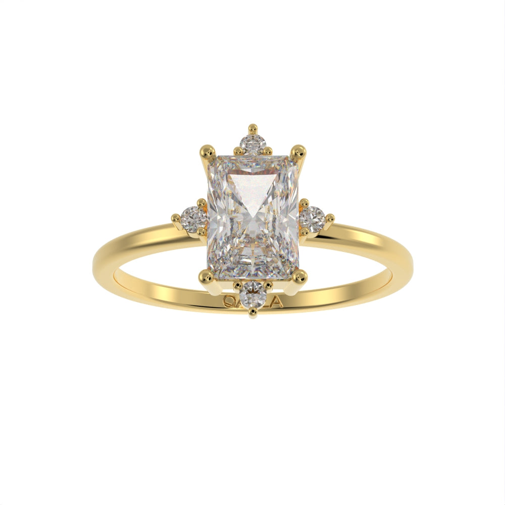 Accents on brilliant unique ring