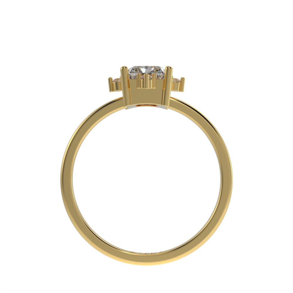 Accents on brilliant unique ring