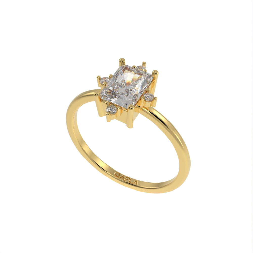 Accents on brilliant unique ring