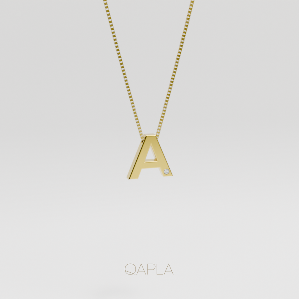 Bold Letter Necklace+Birthstone A-G