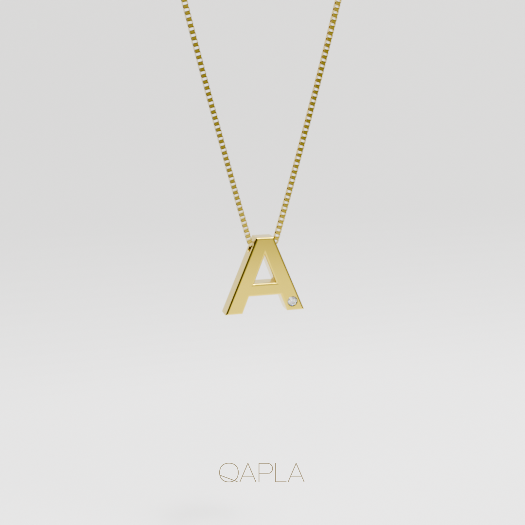 Bold Letter Necklace+Birthstone A-G