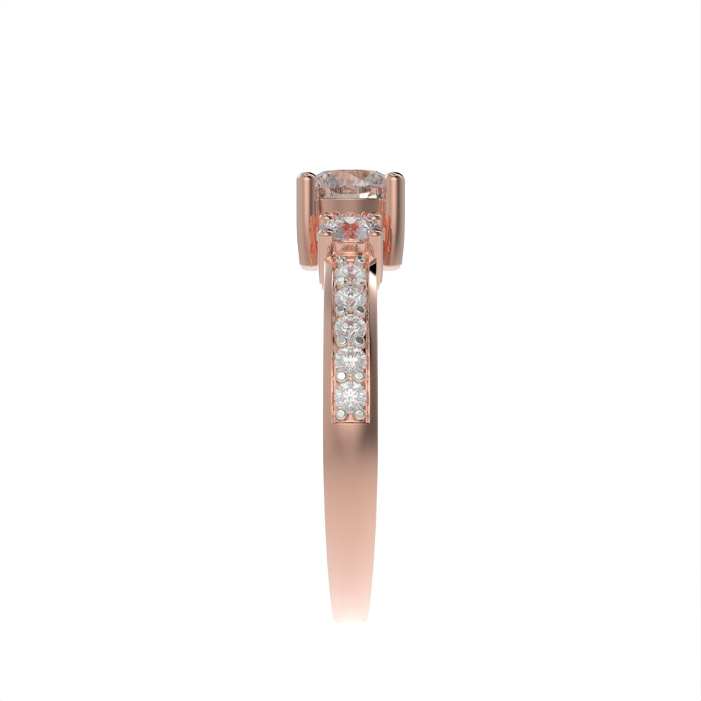 Classic Three stone pave ring