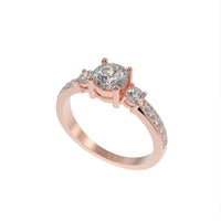 Classic Three stone pave ring
