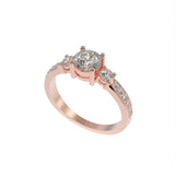 Classic Three stone pave ring