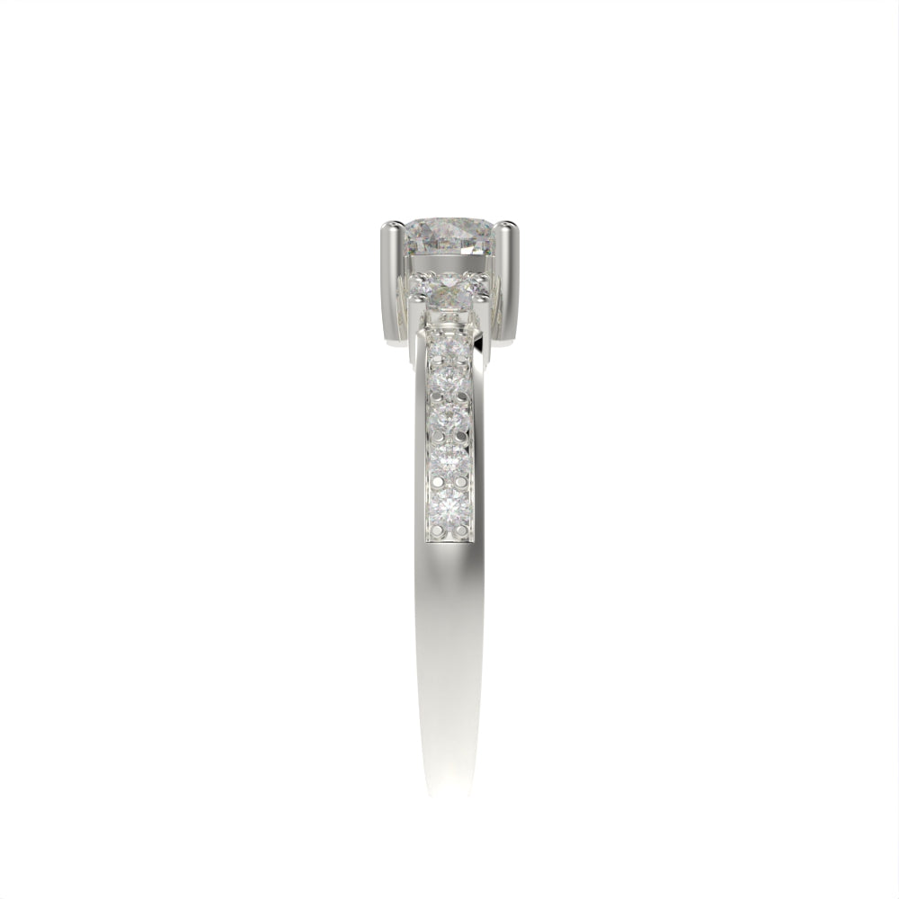 Classic Three stone pave ring