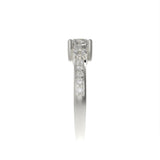 Classic Three stone pave ring
