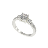 Classic Three stone pave ring