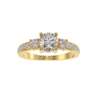 Classic Three stone pave ring