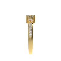 Classic Three stone pave ring