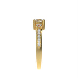 Classic Three stone pave ring