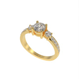Classic Three stone pave ring