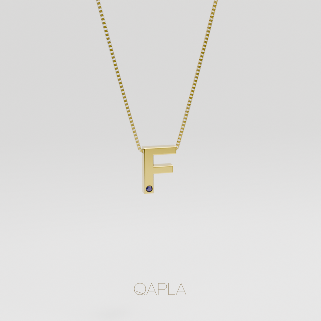Bold Letter Necklace+Birthstone A-G