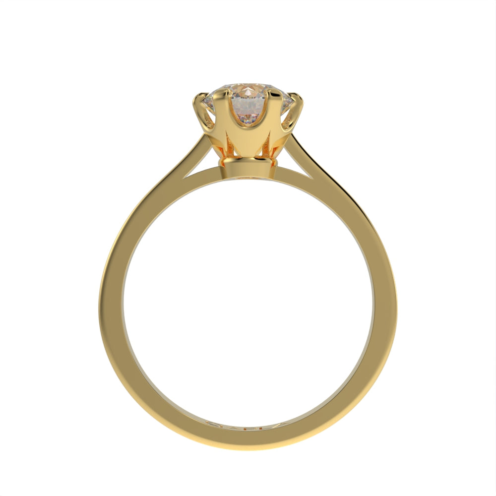 Crown solitaire brilliant ring