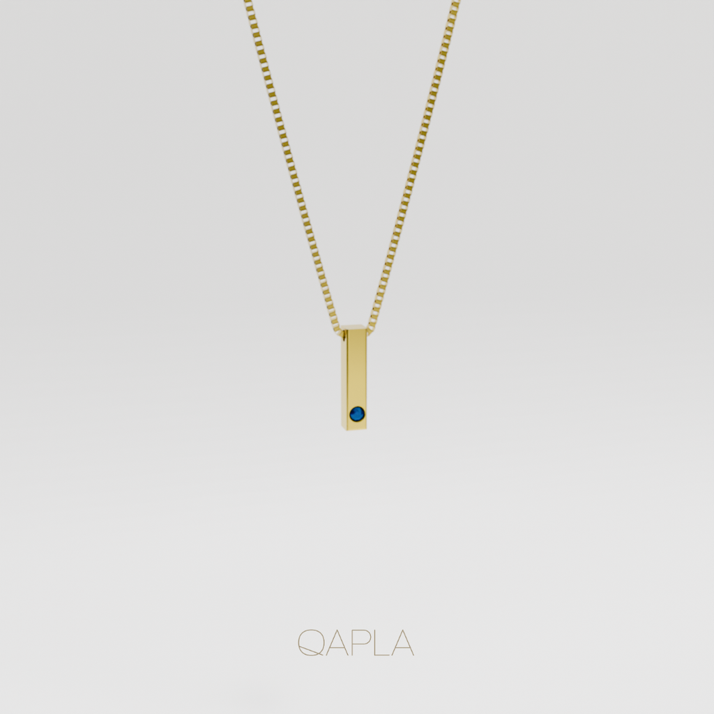 Bold Letter Necklace+Birthstone H-N