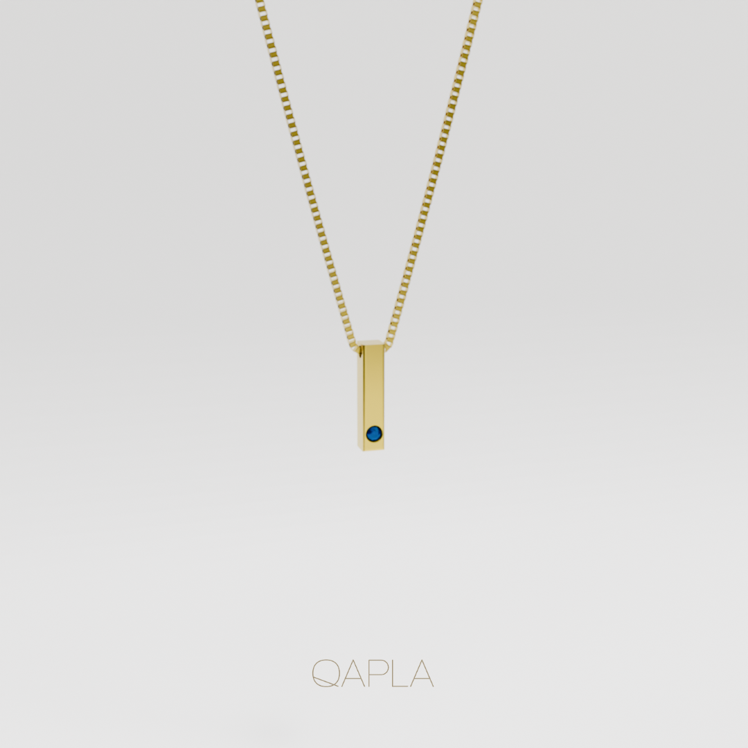 Bold Letter Necklace+Birthstone H-N