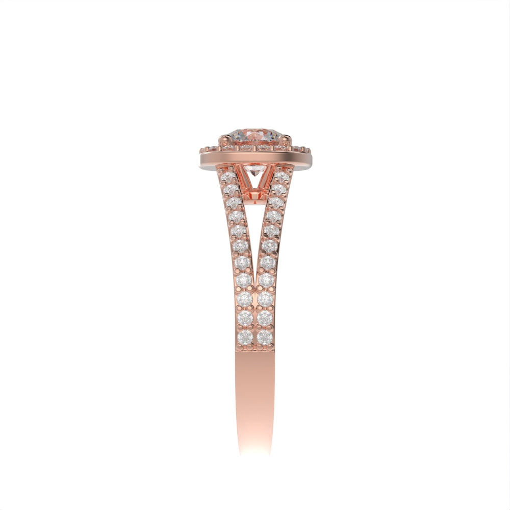 Elegant double shank halo ring