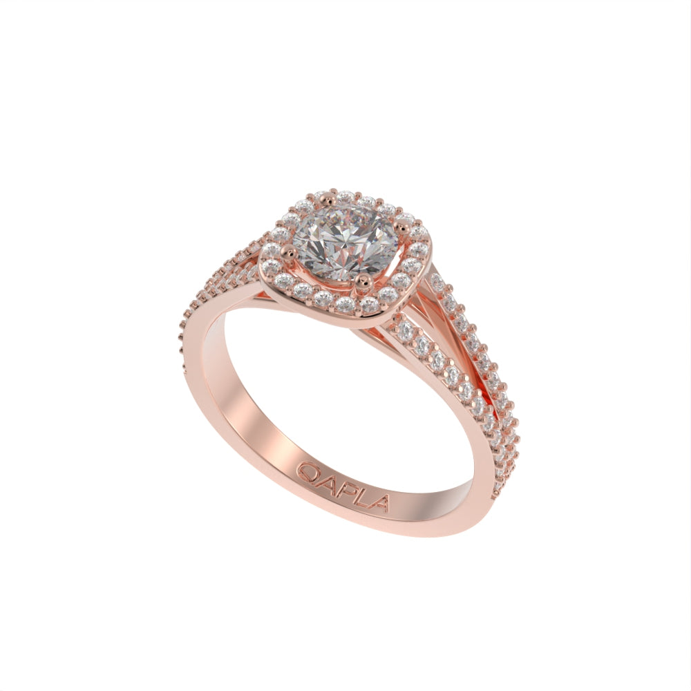 Elegant double shank halo ring