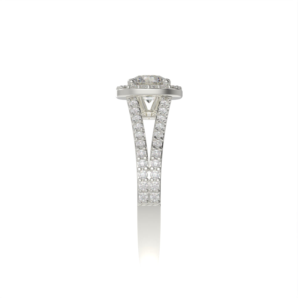 Elegant double shank halo ring