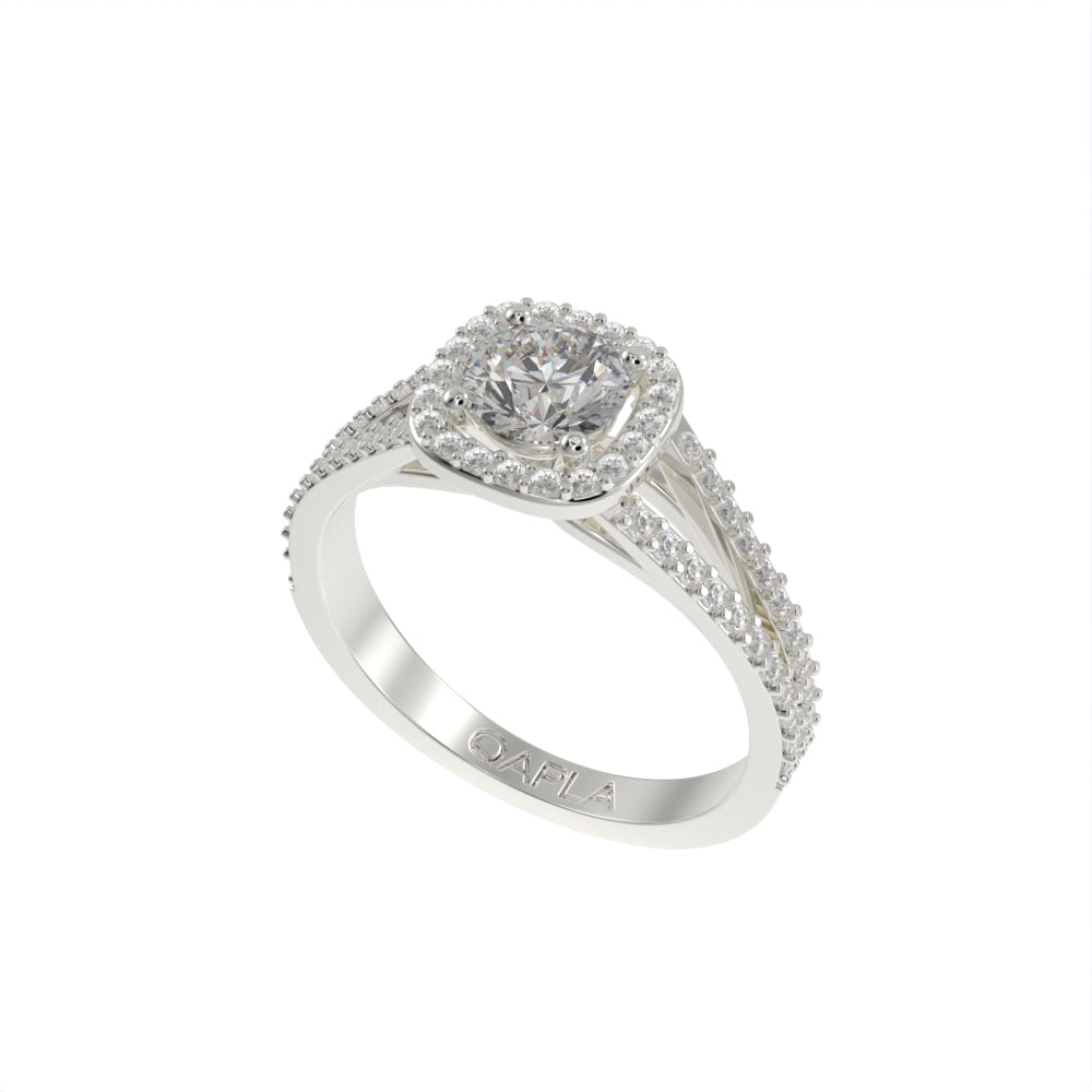 Elegant double shank halo ring