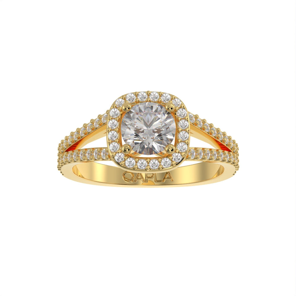 Elegant double shank halo ring